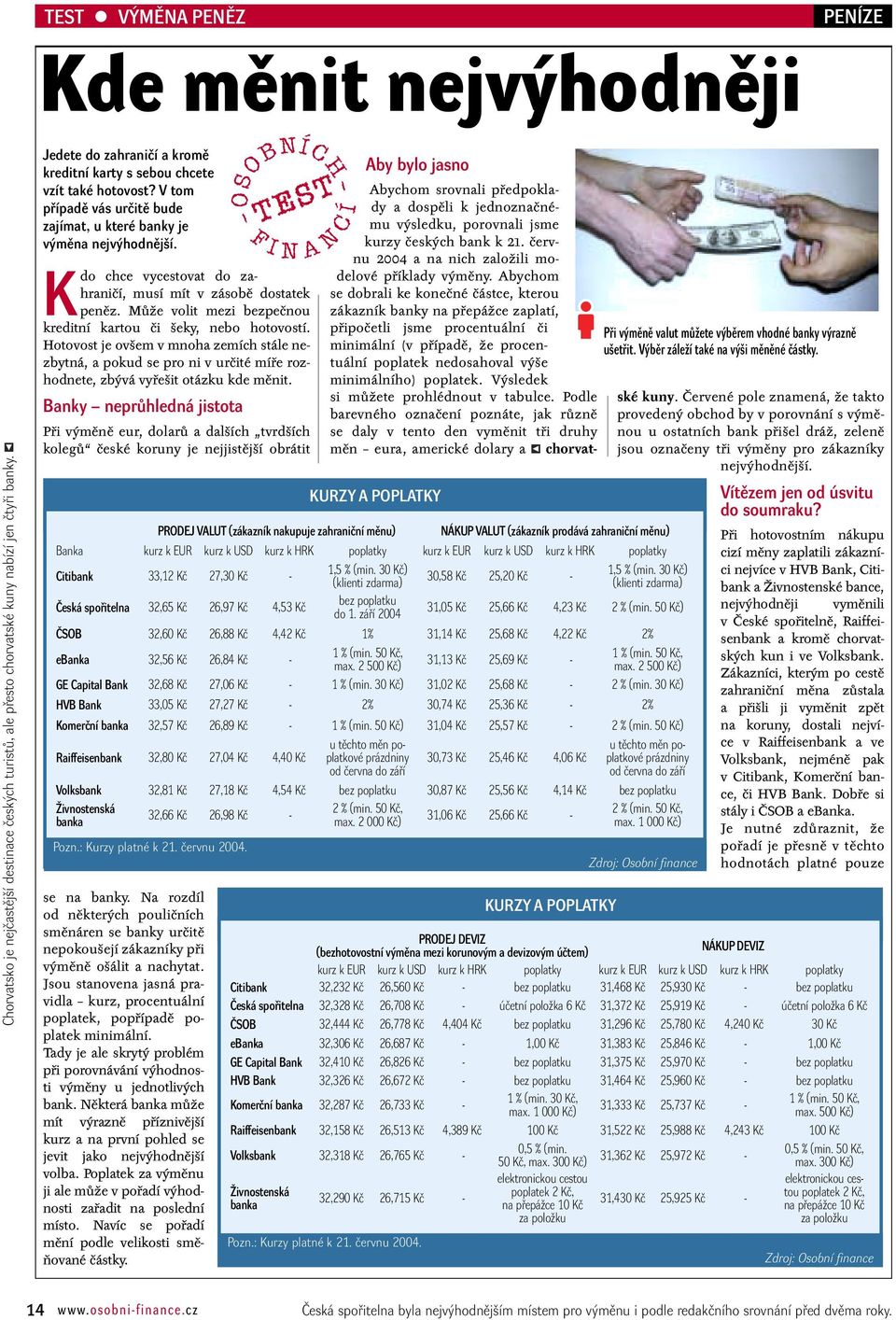 Kdo chce vycestovat do zahraničí, musí mít v zásobě dostatek peněz. Může volit mezi bezpečnou kreditní kartou či šeky, nebo hotovostí.