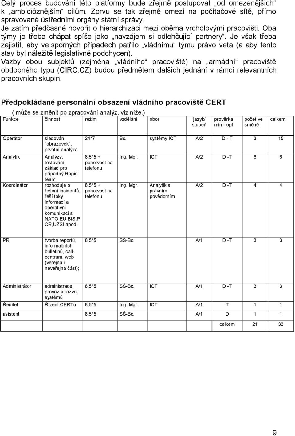 Je však třeba zajistit, aby ve sporných případech patřilo vládnímu týmu právo veta (a aby tento stav byl náležitě legislativně podchycen).