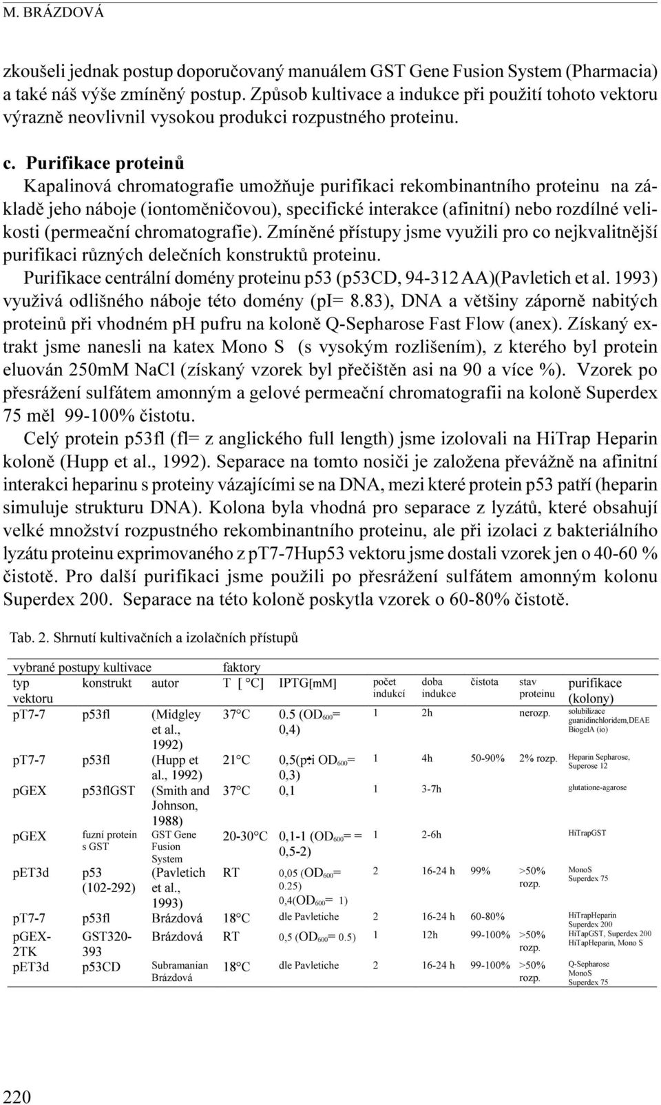 Purifikace proteinù Kapalinová chromatografie umožòuje purifikaci rekombinantního proteinu na základì jeho náboje (iontomìnièovou), specifické interakce (afinitní) nebo rozdílné velikosti (permeaèní