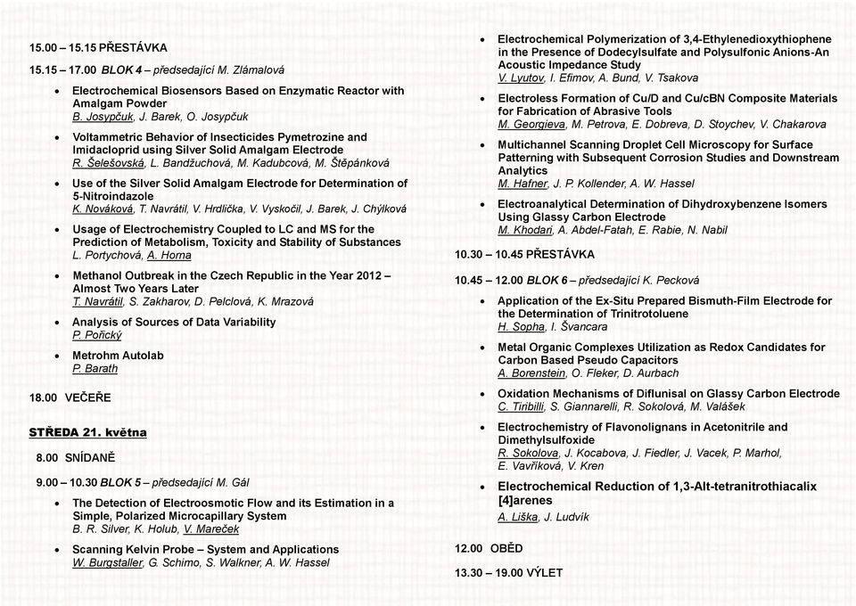 Štěpánková Use of the Silver Solid Amalgam Electrode for Determination of 5-Nitroindazole K. Nováková, T. Navrátil, V. Hrdlička, V. Vyskočil, J. Barek, J.