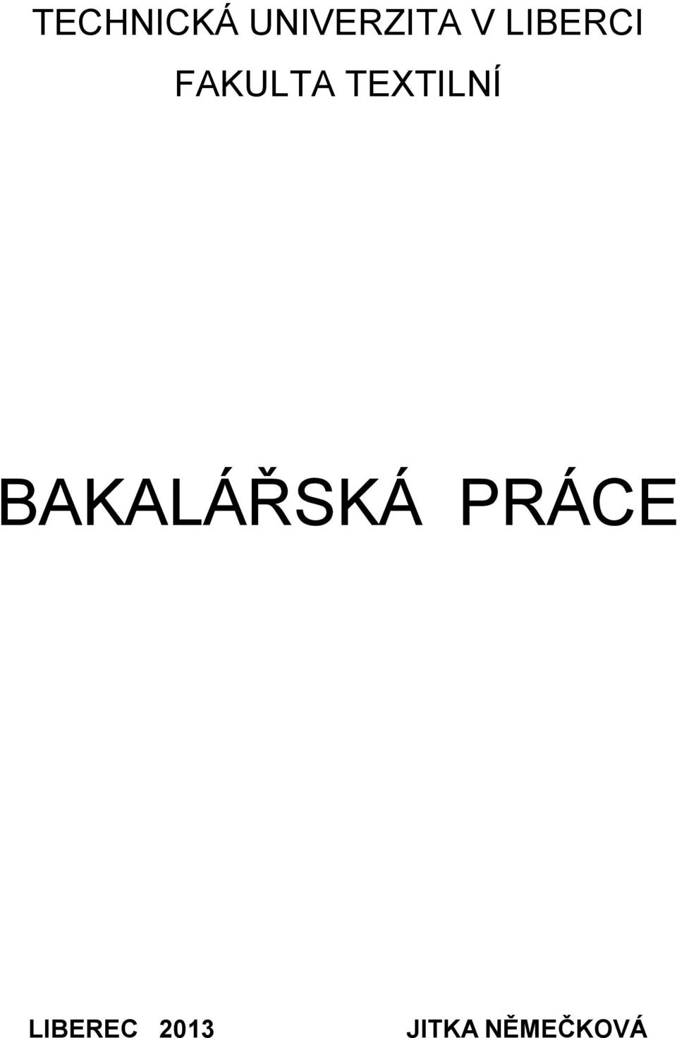 TEXTILNÍ BAKALÁŘSKÁ