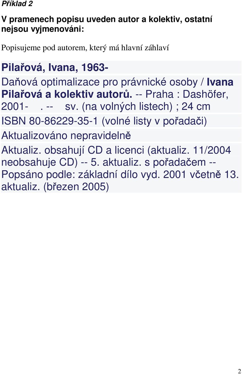 (na volných listech) ; 24 cm ISBN 80-86229-35-1 (volné listy v pořadači) Aktualizováno nepravidelně Aktualiz.