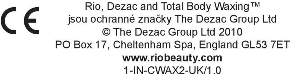 Dezac Group Ltd 2010 PO Box 17, Cheltenham