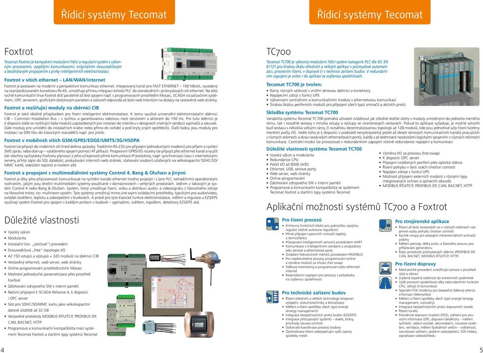 Integrovaný kanál pro FAST ETHERNET 100 Mbit/s, vyvedený na standardizovaném konektoru RJ-45, umožňuje přímou integraci tohoto PLC do standardních i průmyslových sítí ethernet.