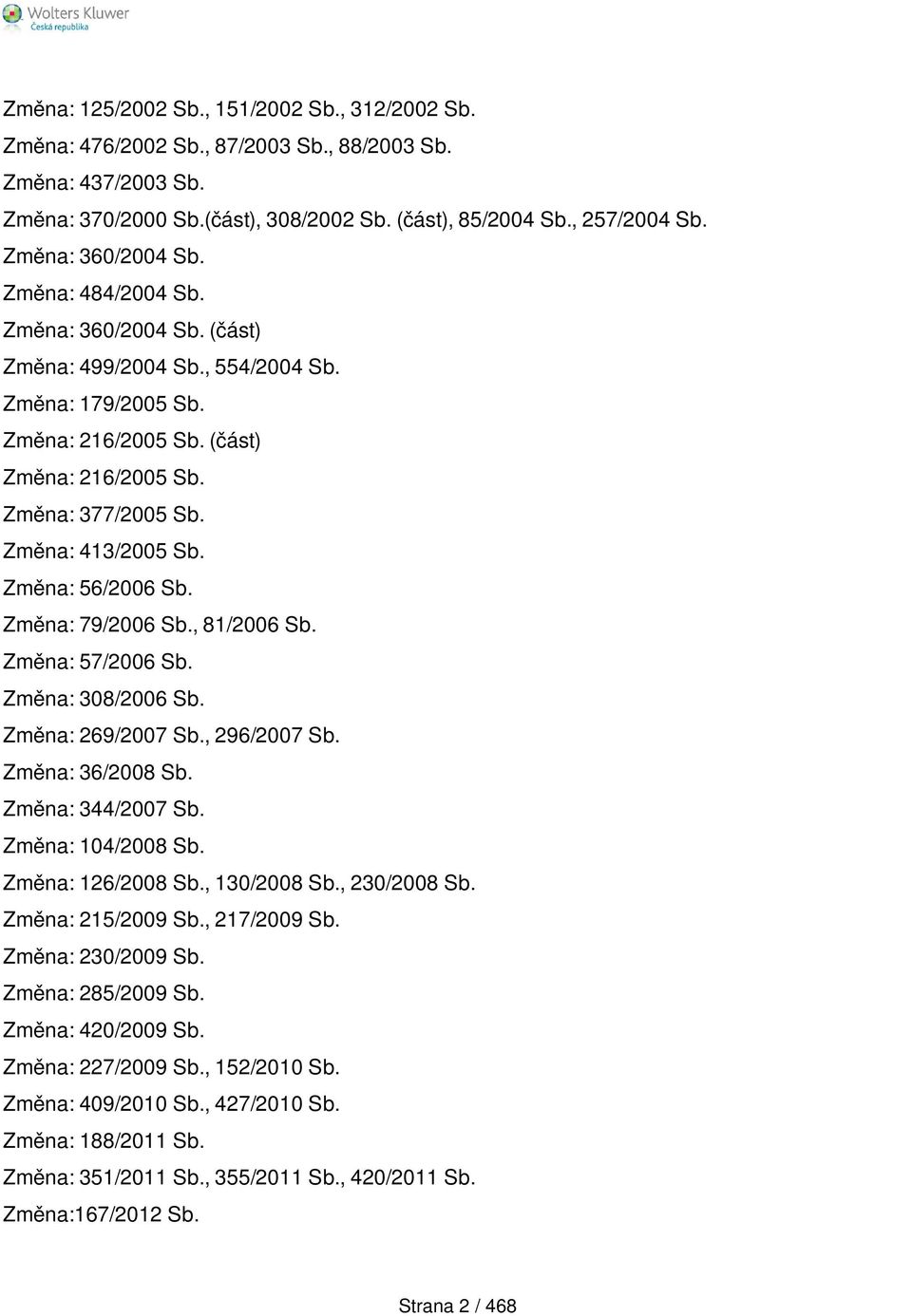 Změna: 413/2005 Sb. Změna: 56/2006 Sb. Změna: 79/2006 Sb., 81/2006 Sb. Změna: 57/2006 Sb. Změna: 308/2006 Sb. Změna: 269/2007 Sb., 296/2007 Sb. Změna: 36/2008 Sb. Změna: 344/2007 Sb.