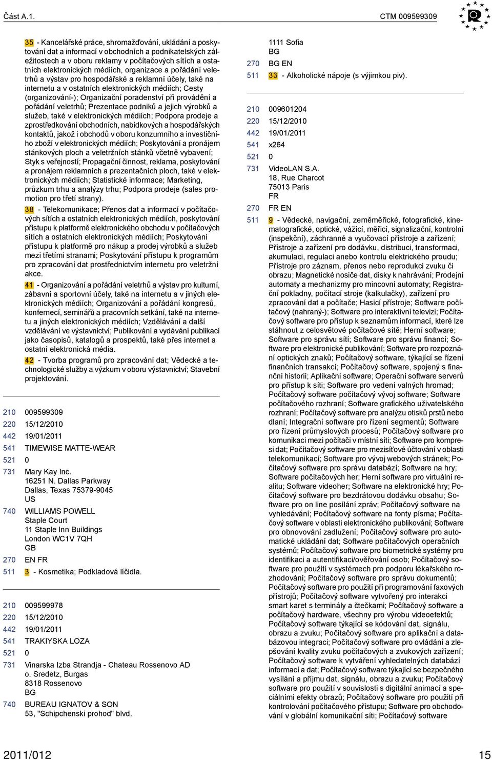 elektronických médiích, organizace a pořádání veletrhů a výstav pro hospodářské a reklamní účely, také na internetu a v ostatních elektronických médiích; Cesty (organizování-); Organizační