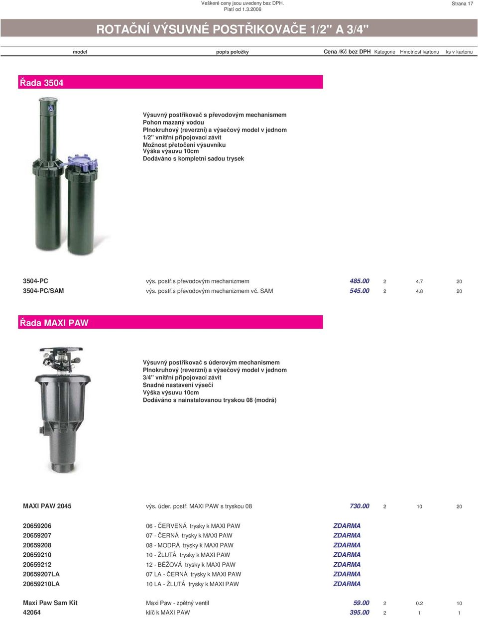 7 20 3504-PC/SAM výs. post.s pevodovým mechanizmem v. SAM 545.00 2 4.