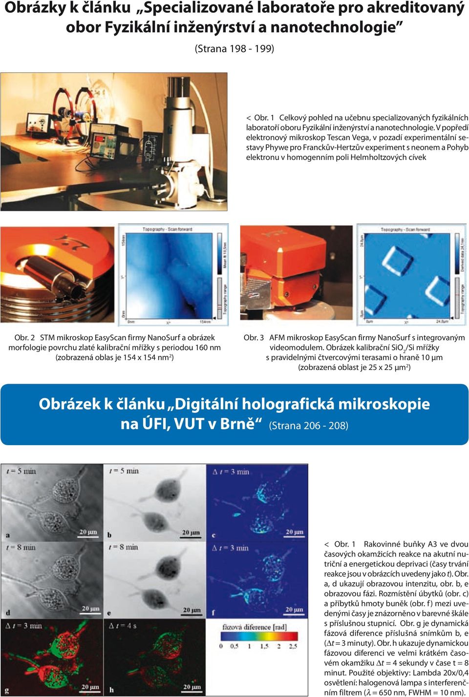 V popředí elektronový mikroskop Tescan Vega, v pozadí experimentální sestavy Phywe pro Franckův-Hertzův experiment s neonem a Pohyb elektronu v homogenním poli Helmholtzových cívek Obr.