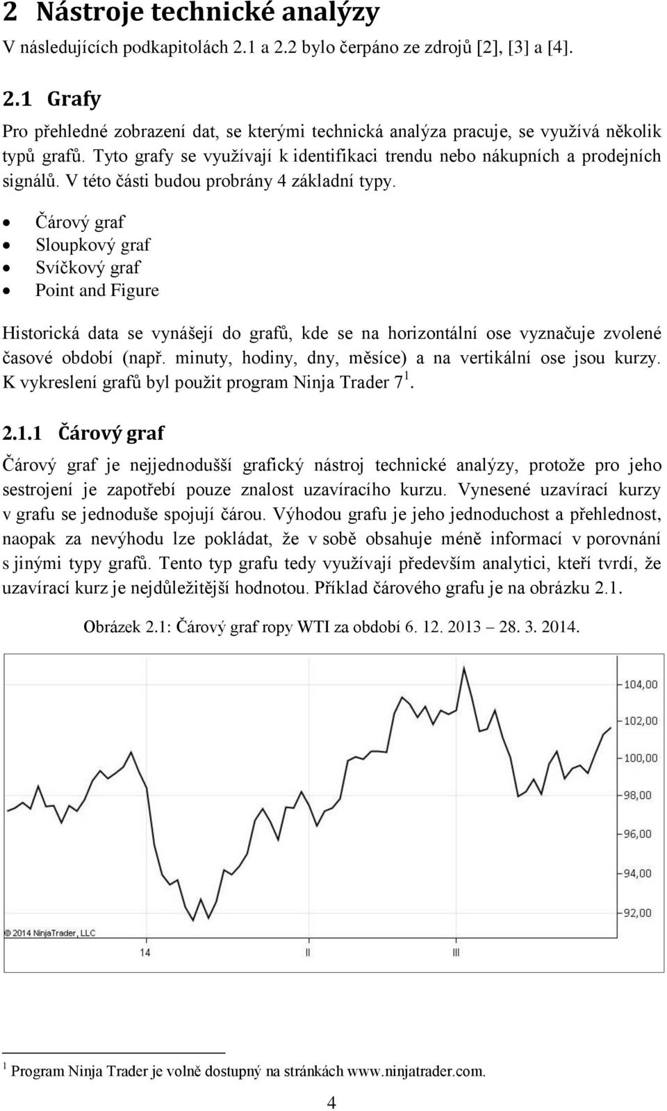 Čárový graf Sloupkový graf Svíčkový graf Point and Figure Historická data se vynášejí do grafů, kde se na horizontální ose vyznačuje zvolené časové období (např.