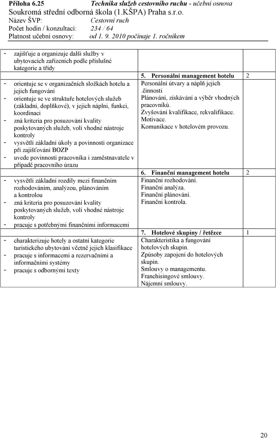 případě pracovního úrazu - vysvětlí základní rozdíly mezi finančním rozhodováním, analýzou, plánováním a kontrolou - pracuje s potřebnými finančními informacemi - charakterizuje hotely a ostatní