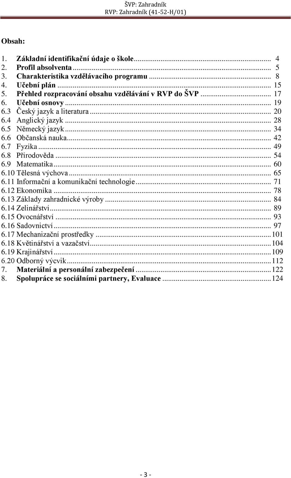 10 Tělesná výchova... 65 6.11 Informační a komunikační technologie... 71 6.12 Ekonomika... 78 6.13 Základy zahradnické výroby... 84 6.14 Zelinářství... 89 6.15 Ovocnářství... 93 6.16 Sadovnictví.