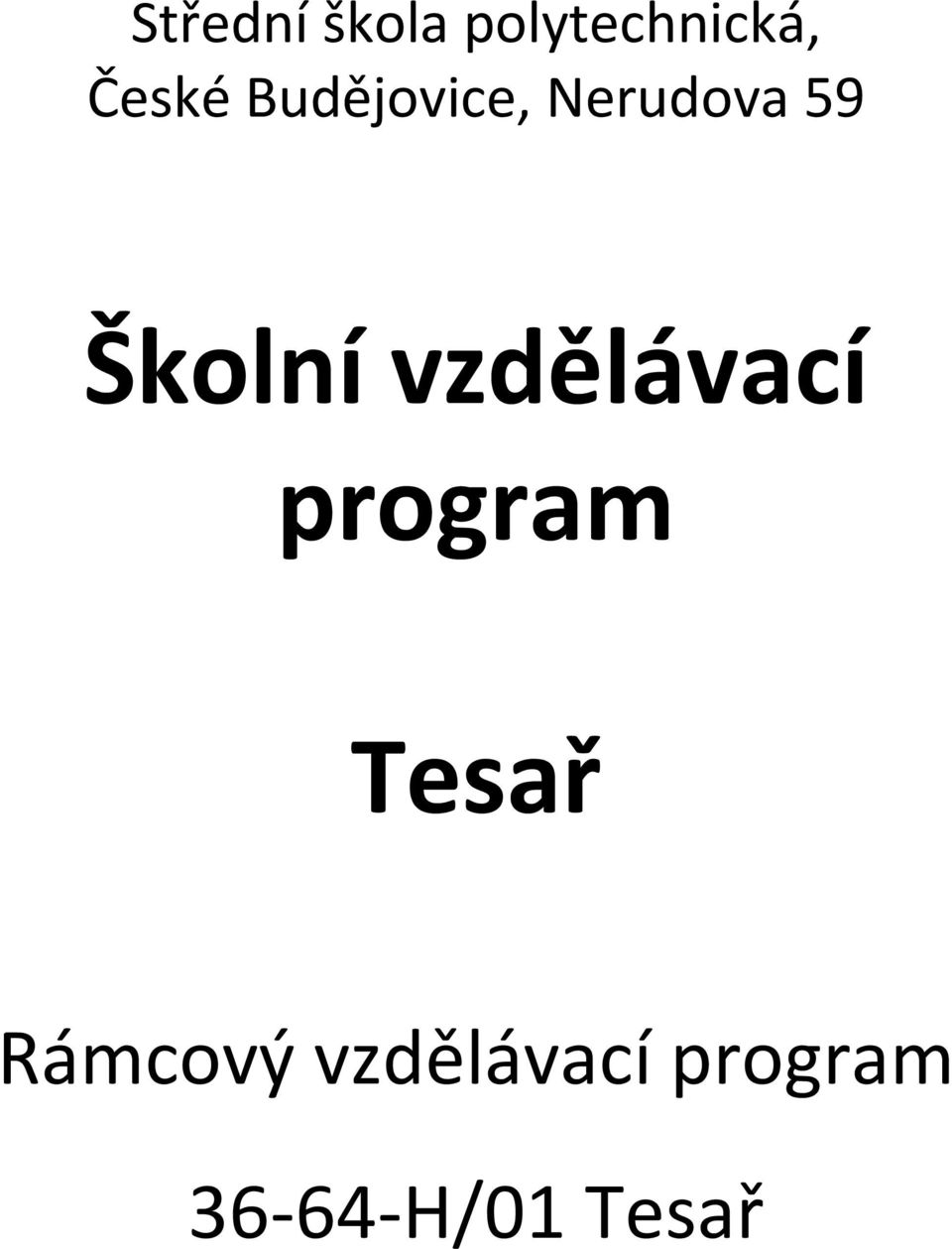 Školní vzdělávací program