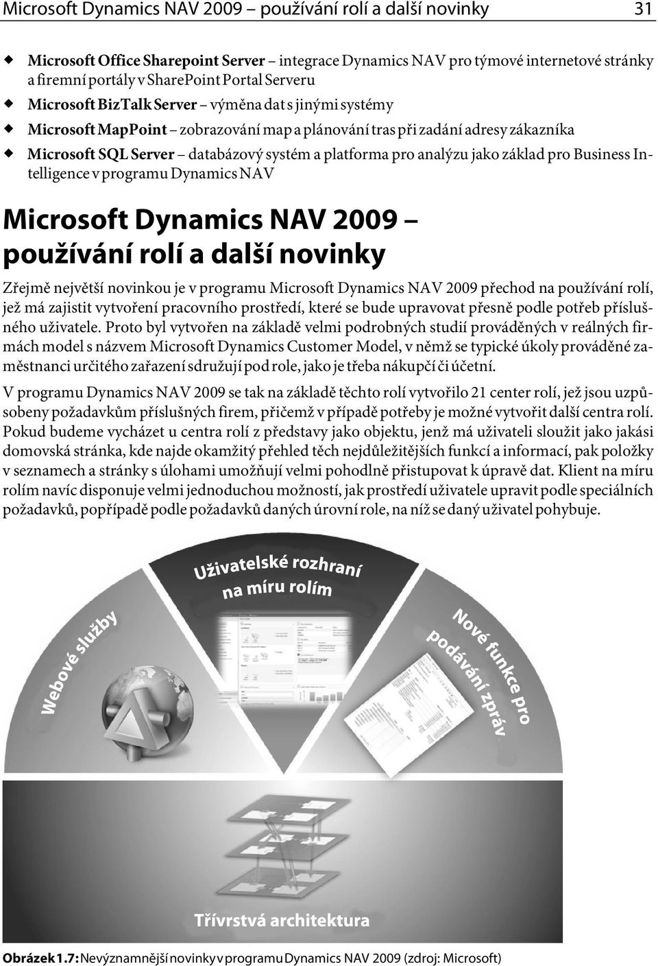 jako základ pro Business Intelligence v programu Dynamics NAV Microsoft Dynamics NAV 2009 používání rolí a další novinky Zřejmě největší novinkou je v programu Microsoft Dynamics NAV 2009 přechod na