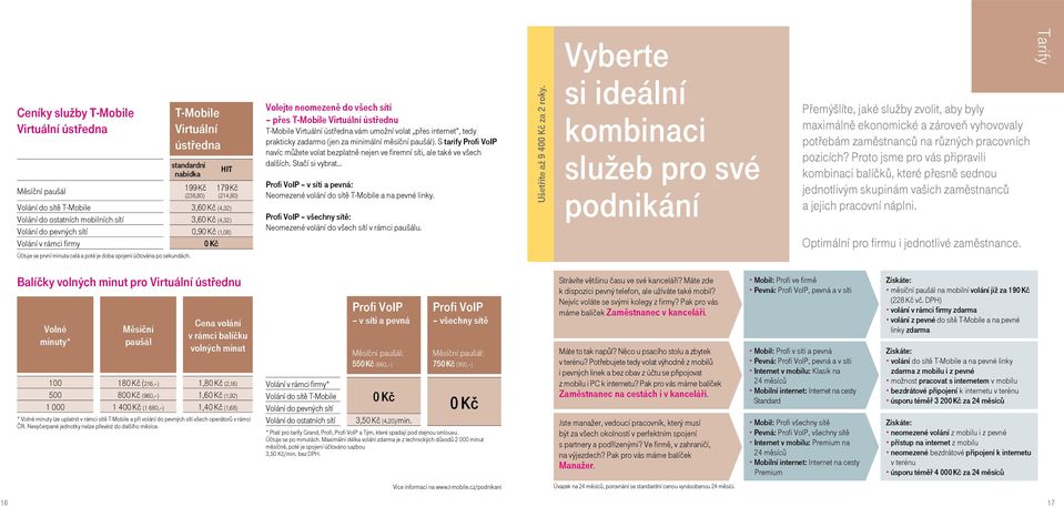 Volejte neomezeně do všech sítí přes T-Mobile Virtuální ústřednu T-Mobile Virtuální ústředna vám umožní volat přes internet, tedy prakticky zadarmo (jen za minimální měsíční paušál).