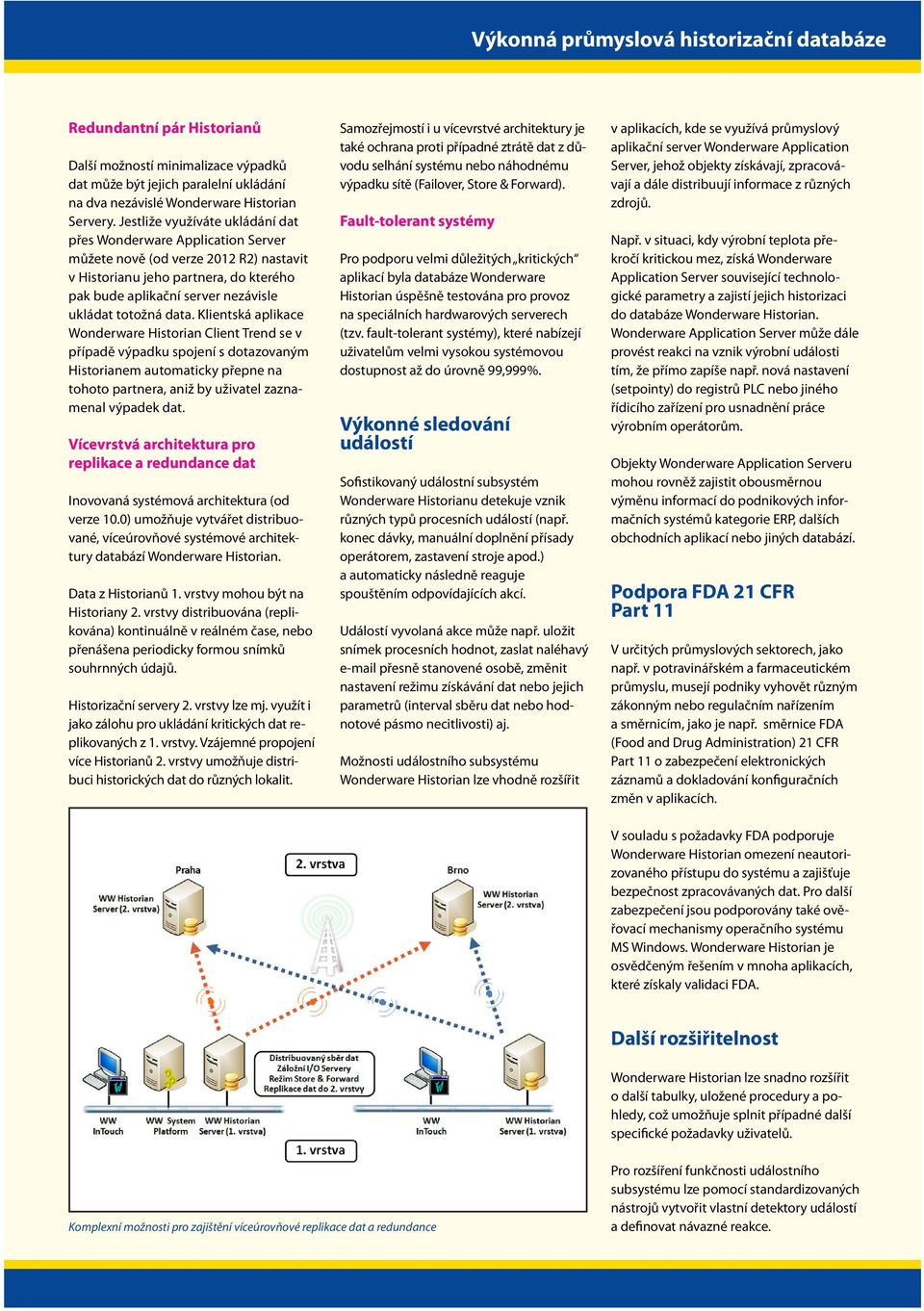 data. Klientská aplikace Wonderware Historian Client Trend se v případě výpadku spojení s dotazovaným Historianem automaticky přepne na tohoto partnera, aniž by uživatel zaznamenal výpadek dat.