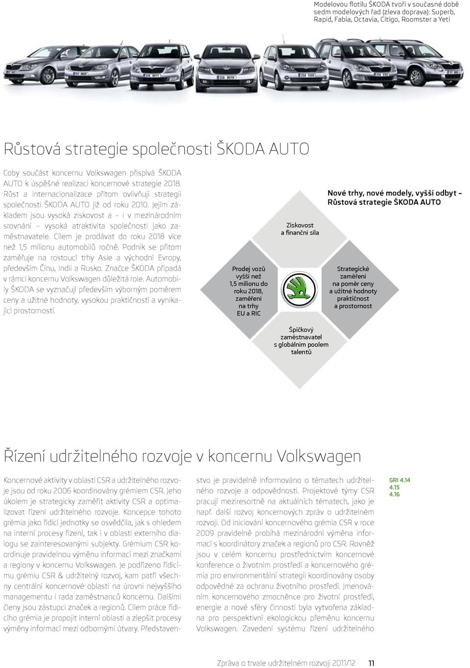 Jejím základem jsou vysoká ziskovost a i v mezinárodním srovnání vysoká atraktivita společnosti jako zaměstnavatele. Cílem je prodávat do roku 218 více než 1,5 milionu automobilů ročně.