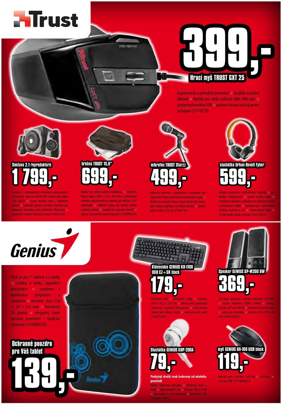 1 reproduktorů s dřevěným subwooferem a úhrnným výkonem 60 W RMS (maximální výkon 120 wattů) vysoce kvalitní zvuk s hlubokým basem praktické drátové ovládání hlasitosti pro připojená sluchátka nebo