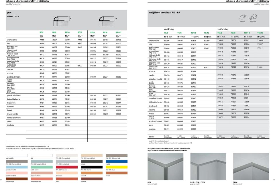 - šedá RAL 1019 kamenně šedá RAL 7030 popelavě šedá RAL 7038 světle šedá RAL 7035 antracit 80175 80176 80177 modrá 80160 80161 80162 H= 6 mm H= 8 mm H= 10 mm 80104 80105 80106 80107 80204 80205 80206