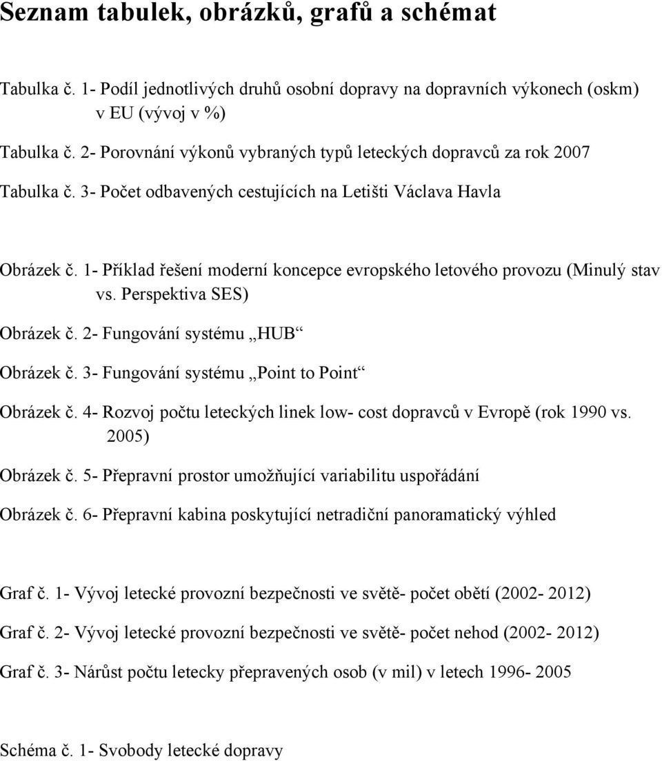 1- Příklad řešení moderní koncepce evropského letového provozu (Minulý stav vs. Perspektiva SES) Obrázek č. 2- Fungování systému HUB Obrázek č. 3- Fungování systému Point to Point Obrázek č.