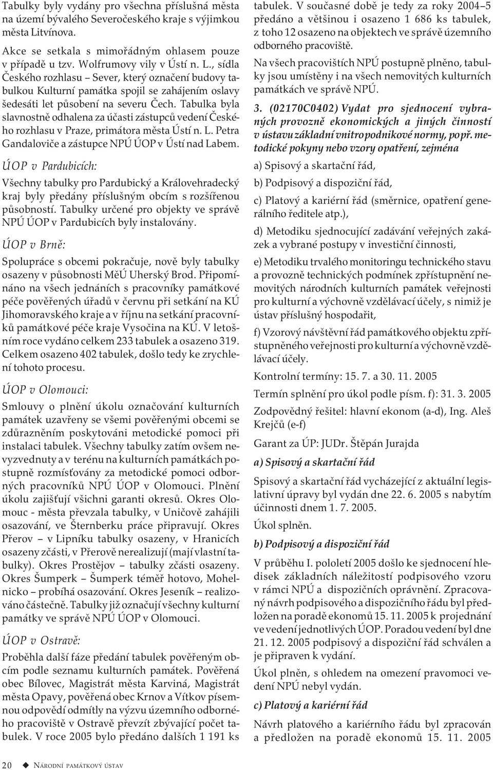 Tabulka byla slavnostně odhalena za účasti zástupců vedení Českého rozhlasu v Praze, primátora města Ústí n. L. Petra Gandaloviče a zástupce NPÚ ÚOP v Ústí nad Labem.