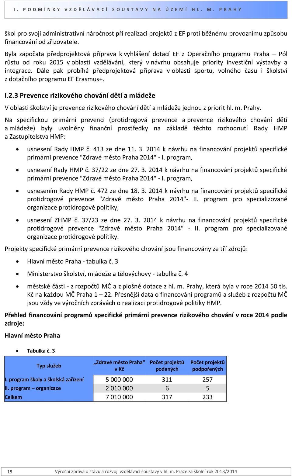 Dále pak probíhá předprojektová příprava v oblasti sportu, volného času i školství z dotačního programu EF Erasmus+. I.2.