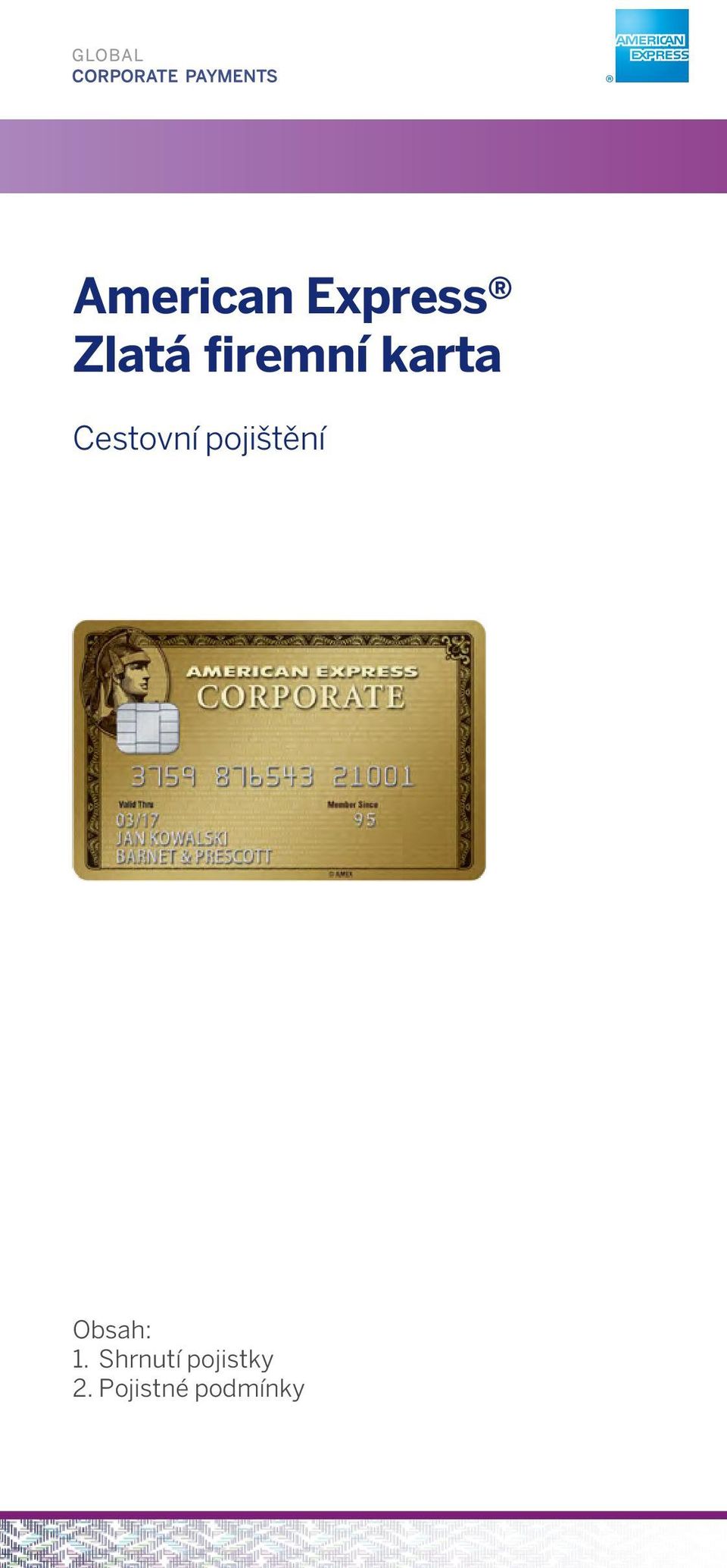 Cestovní pojištění Obsah: Contains: 1.