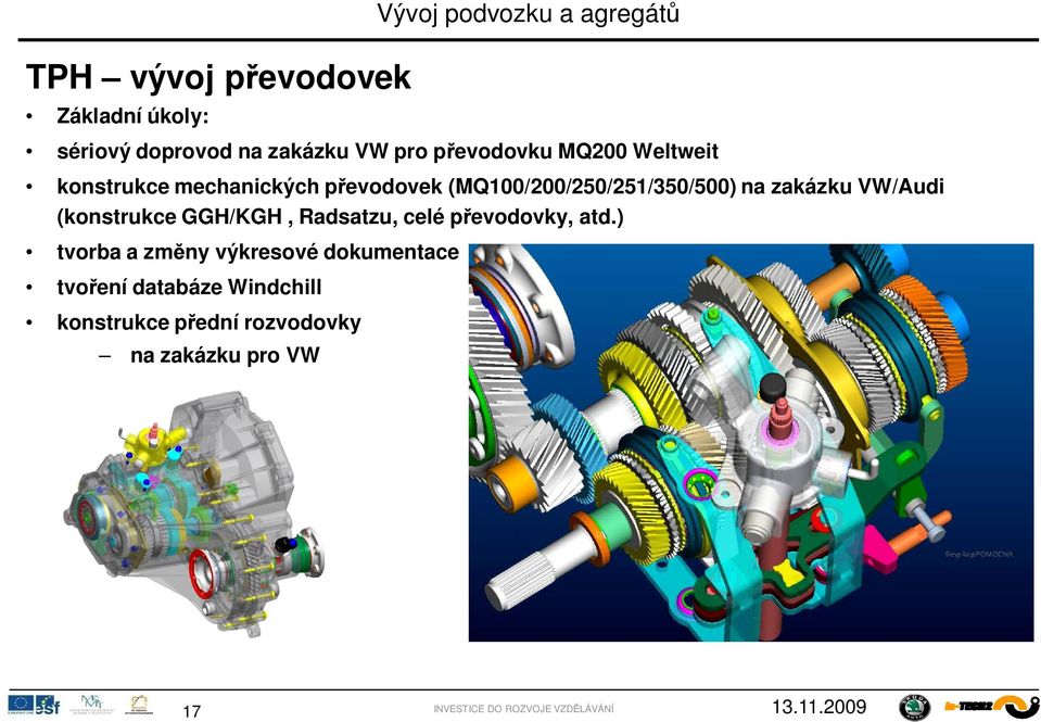 na zakázku VW/Audi (konstrukce GGH/KGH, Radsatzu, celé p evodovky, atd.