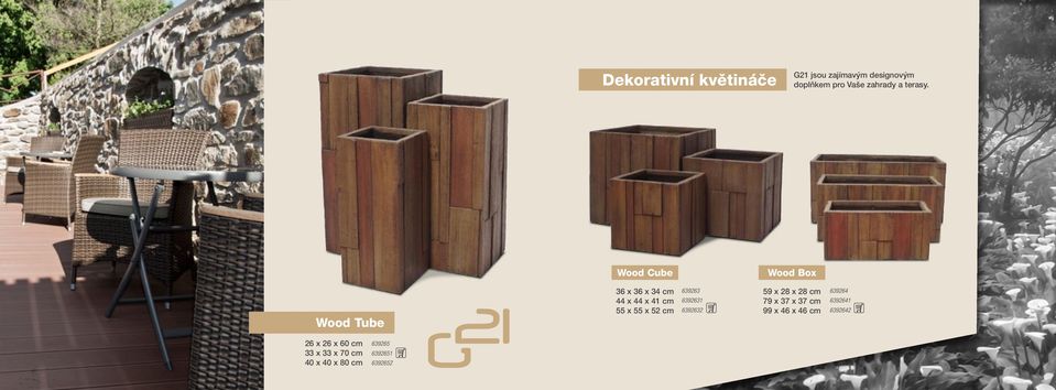 Wood Cube Wood Box Wood Tube 36 x 36 x 34 cm 44 x 44 x 41 cm 55 x 55 x 52 cm