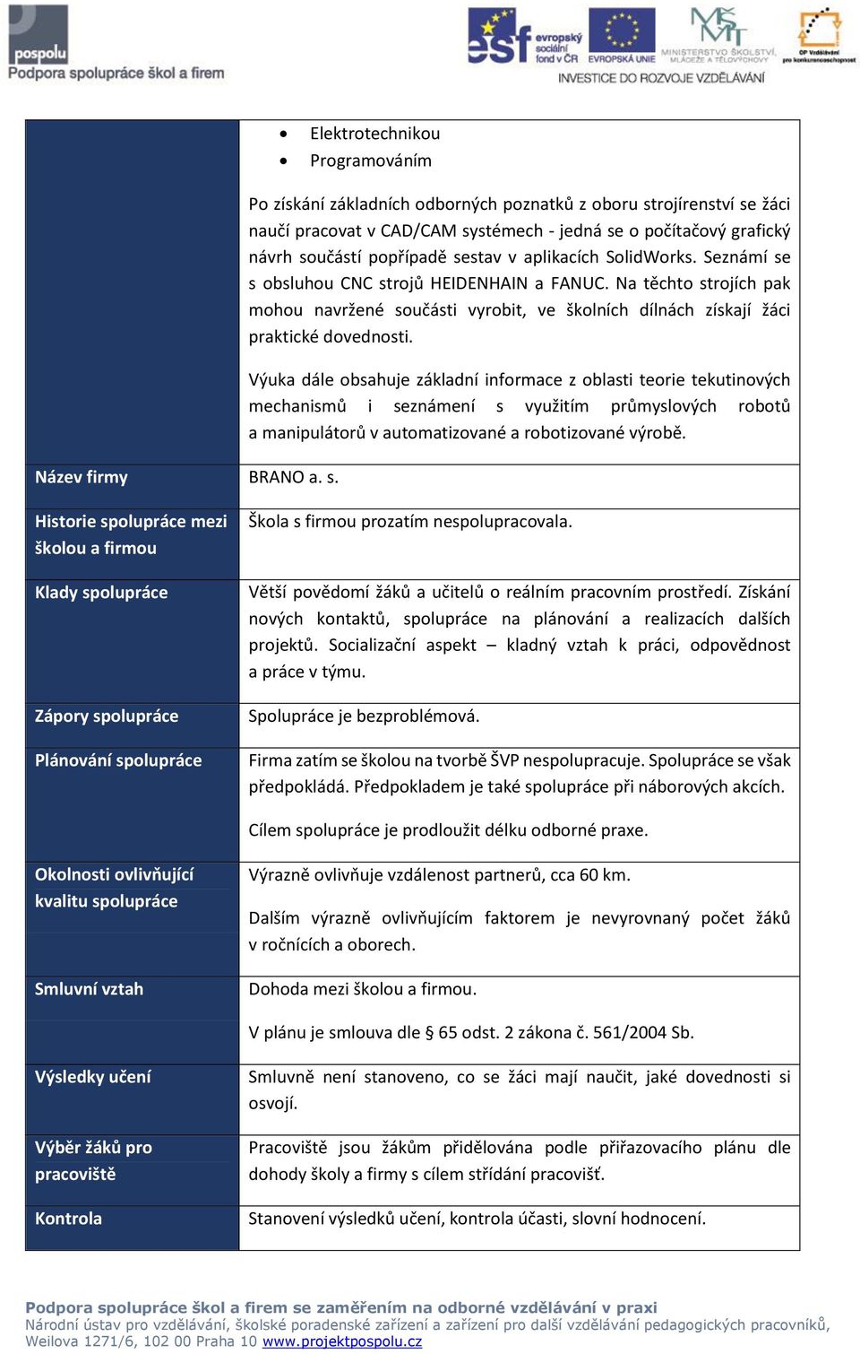 Seznámí se s obsluhou CNC strojů HEIDENHAIN a FANUC. Na těchto strojích pak mohou navržené součásti vyrobit, ve školních dílnách získají žáci praktické dovednosti.