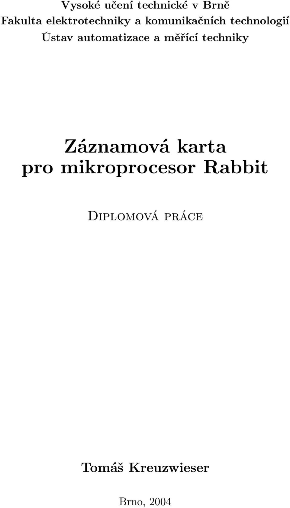 mikroprocesor Rabbit Diplomová