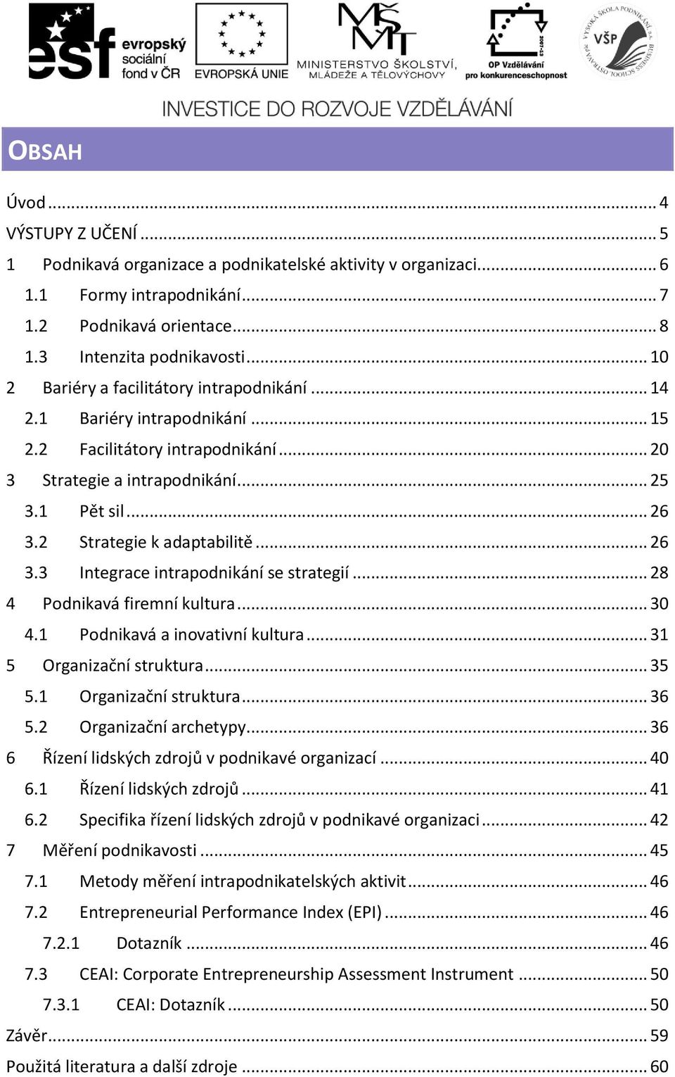 2 Strategie k adaptabilitě... 26 3.3 Integrace intrapodnikání se strategií... 28 4 Podnikavá firemní kultura... 30 4.1 Podnikavá a inovativní kultura... 31 5 Organizační struktura... 35 5.