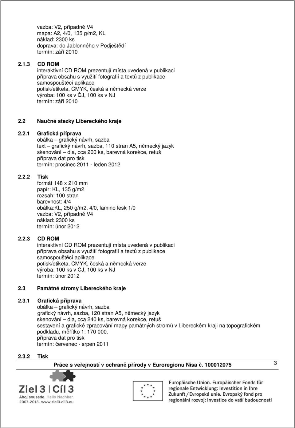 2.1.3 CD ROM interaktivní CD ROM prezentují místa uvedená v publikaci příprava obsahu s využití fotografií a textů z publikace samospouštěcí aplikace potisk/etiketa, CMYK, česká a německá verze