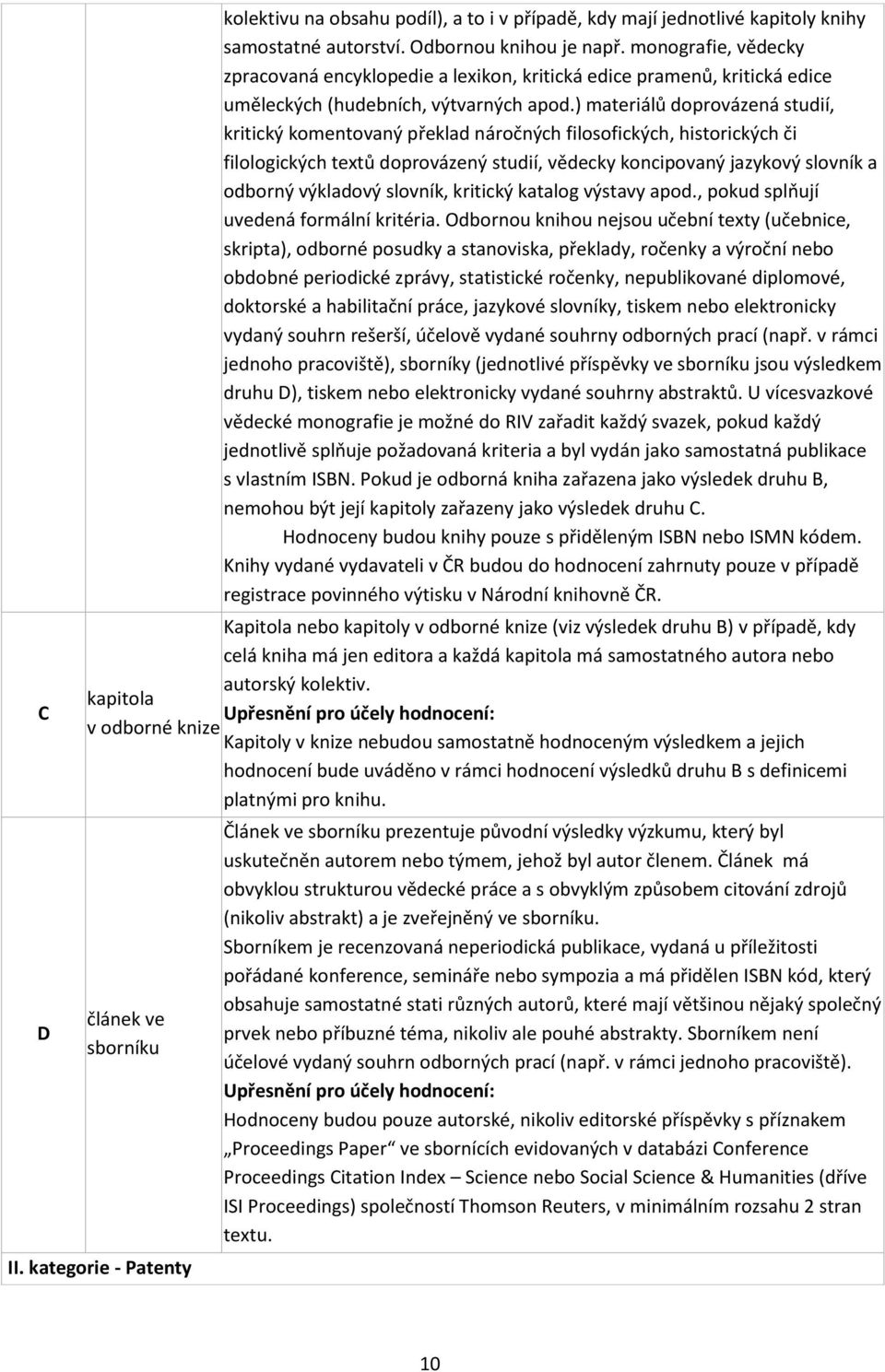 ) materiálů doprovázená studií, kritický komentovaný překlad náročných filosofických, historických či filologických textů doprovázený studií, vědecky koncipovaný jazykový slovník a odborný výkladový