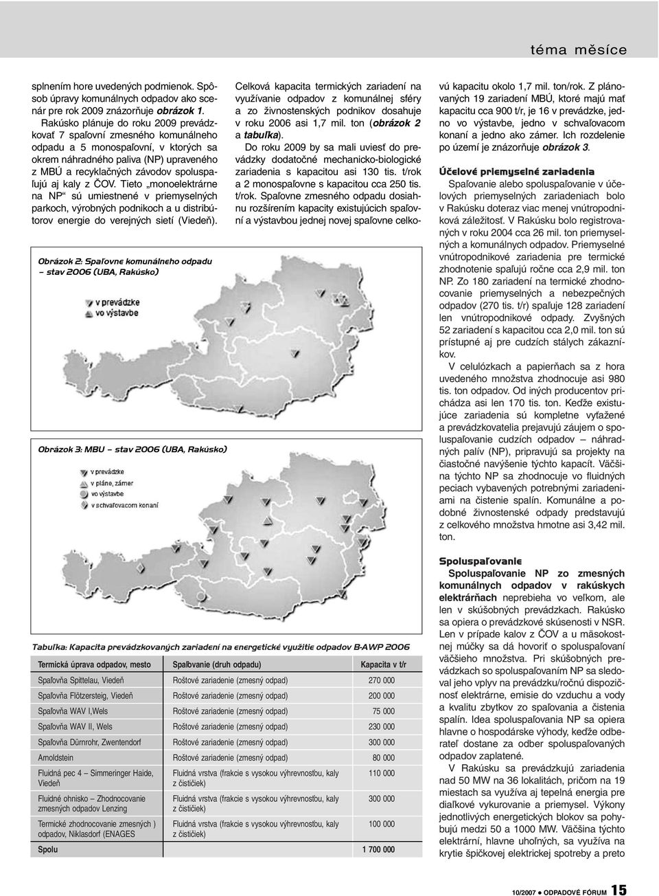 kaly z ČOV. Tieto monoelektrárne na NP sú umiestnené v priemyselných parkoch, výrobných podnikoch a u distribútorov energie do verejných sietí (Viedeň).