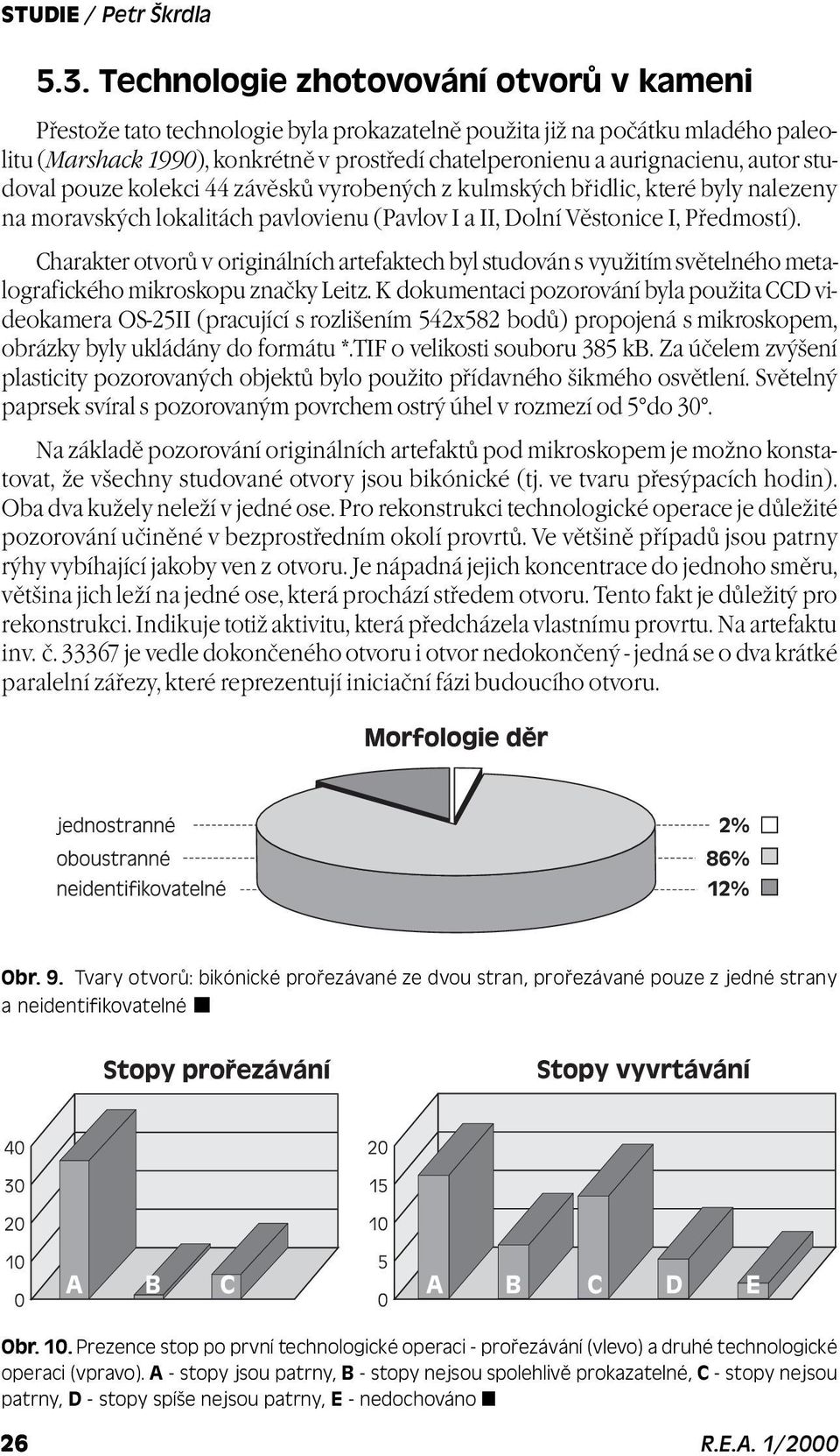 autor studoval pouze kolekci 44 závìskù vyrobených z kulmských bøidlic, které byly nalezeny na moravských lokalitách pavlovienu (Pavlov I a II, Dolní Vìstonice I, Pøedmostí).