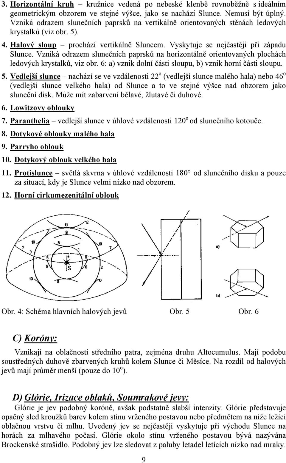 Vzniká odrazem slunečních paprsků na horizontálně orientovaných plochách ledových krystalků, viz obr. 6: a) vznik dolní části sloupu, b) vznik horní části sloupu. 5.