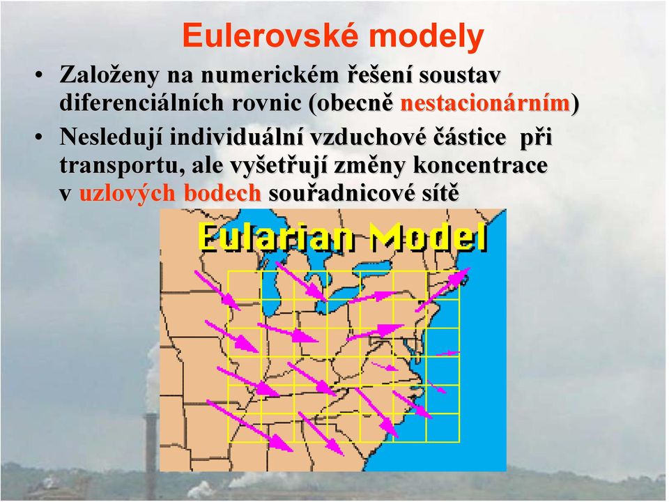 individuáln lní vzduchové částice při p transportu, ale vyšet