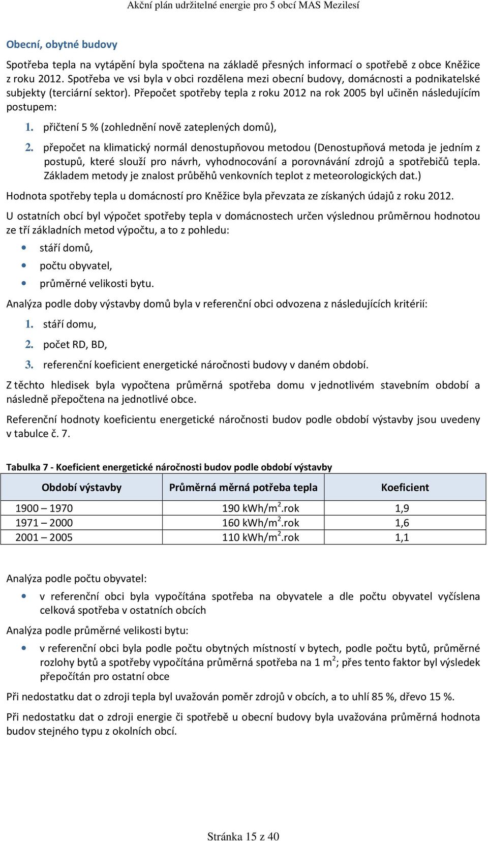 přičtení 5 % (zohlednění nově zateplených domů), 2.