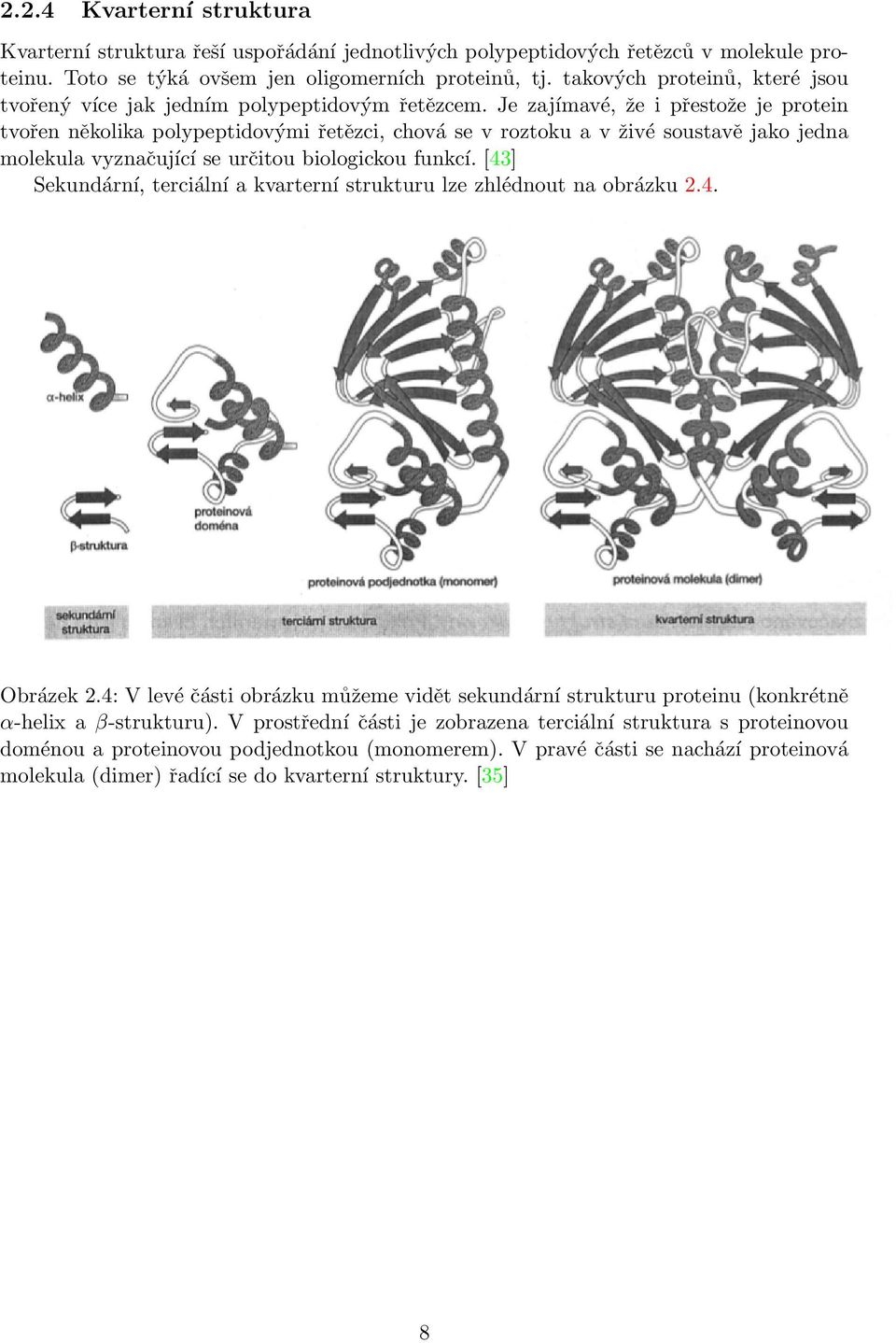 Je zajímavé, že i přestože je protein tvořen několika polypeptidovými řetězci, chová se v roztoku a v živé soustavě jako jedna molekula vyznačující se určitou biologickou funkcí.