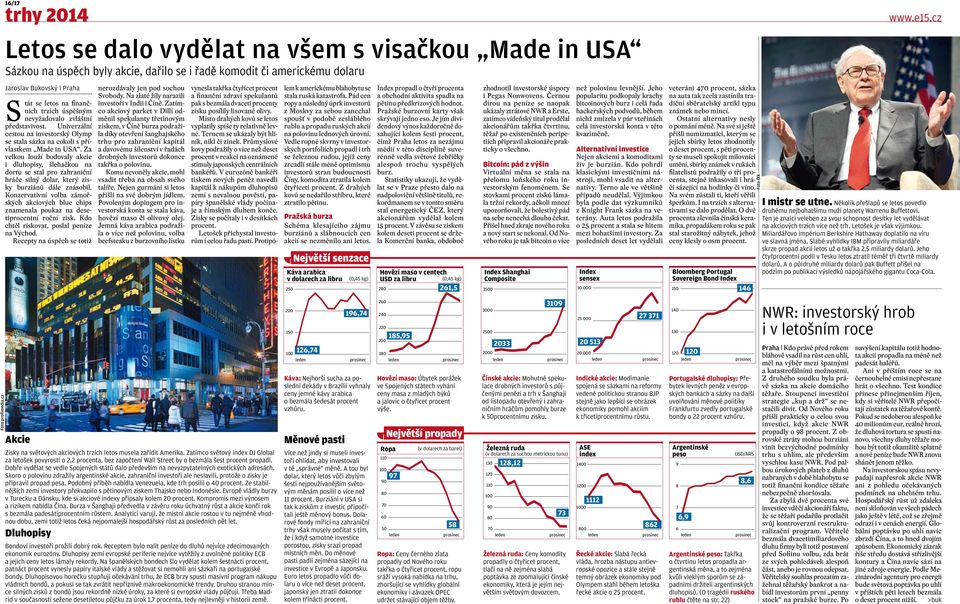 finančních trzích úspěšným nevyžadovalo zvláštní představivost. Univerzální cestou na investorský Olymp se stala sázka na cokoli s přívlastkem Made in USA.