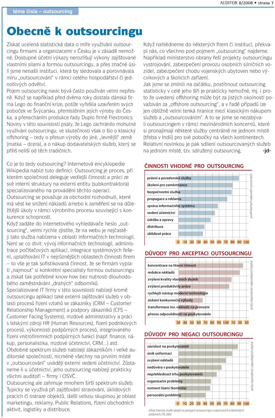 celého hospodářství či jednotlivých odvětví. Pojem outsourcing navíc bývá často používán velmi nepřesně.