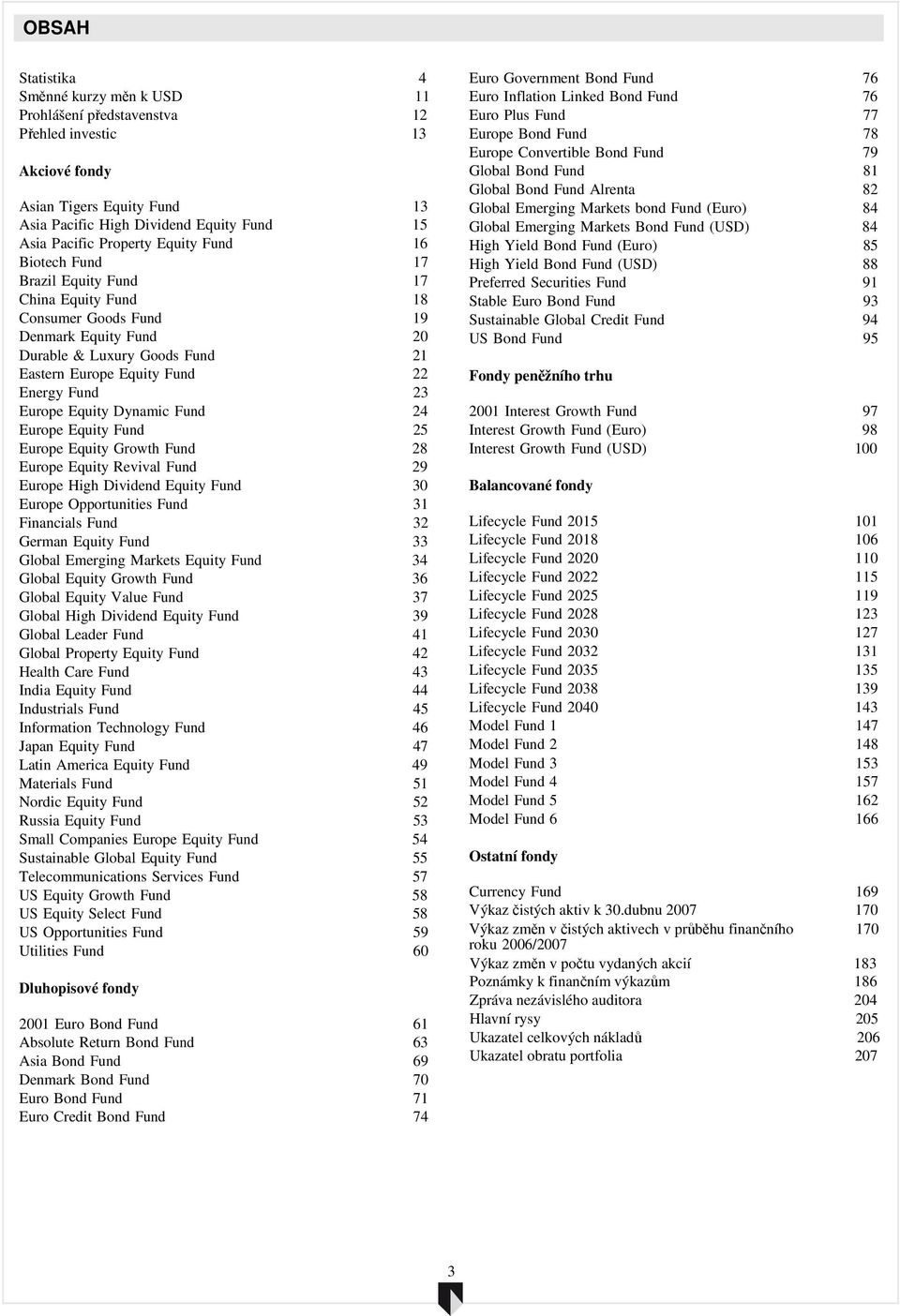 Fund 24 Europe Equity Fund 25 Europe Equity Growth Fund 28 Europe Equity Revival Fund 29 Europe High Dividend Equity Fund 30 Europe Opportunities Fund 31 Fincials Fund 32 German Equity Fund 33 Global