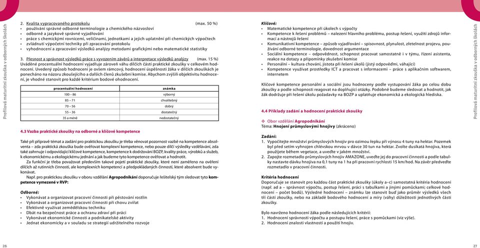 výpočtech zvládnutí výpočetní techniky při zpracování protokolu vyhodnocení a zpracování výsledků analýzy metodami grafickými nebo matematické statistiky 3.