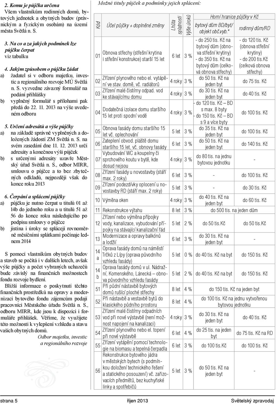 ětlá n. S. vyzvedne závazný formulář na podání přihlášky b) vyplněný formulář s přílohami pak předá do 22. 11. 2013 na výše uvedeném odboru 5.