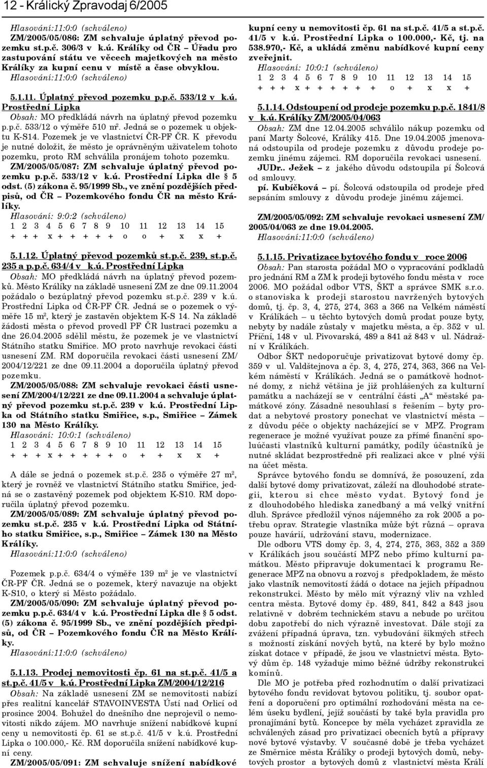 0:0 (schváleno) 5.1.11. Úplatný pøevod pozemku p.p.è. 533/12 v k.ú. Prostøední Lipka Obsah: MO pøedkládá návrh na úplatný pøevod pozemku p.p.è. 533/12 o výmìøe 510 m 2.