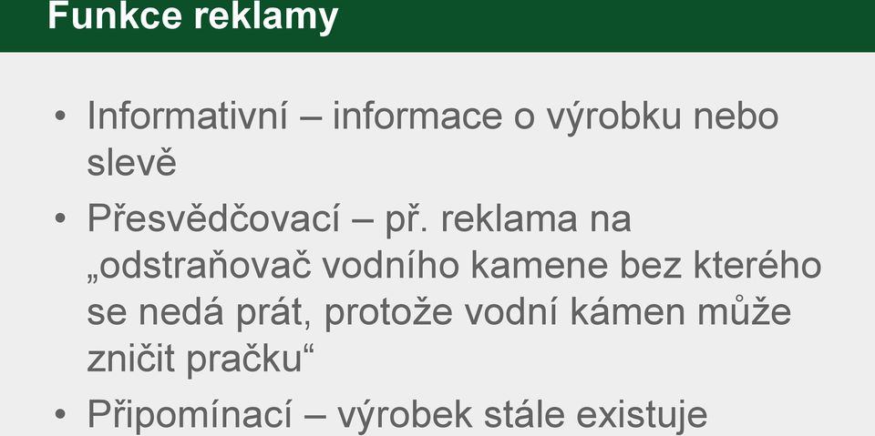 reklama na odstraňovač vodního kamene bez kterého se