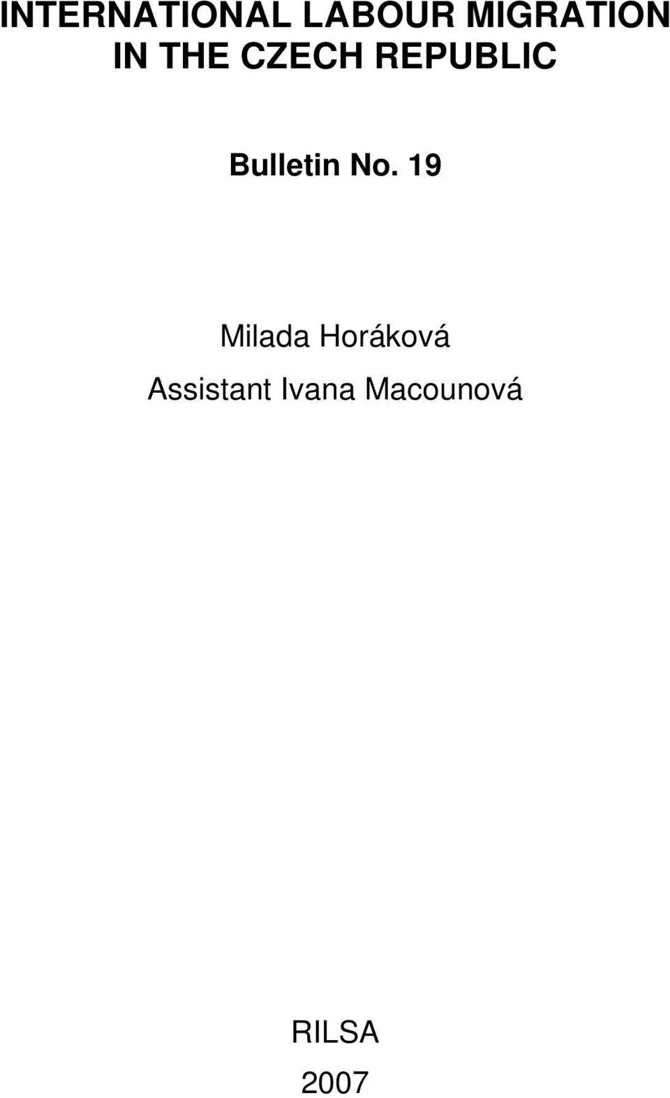 No. 19 Milada Horáková