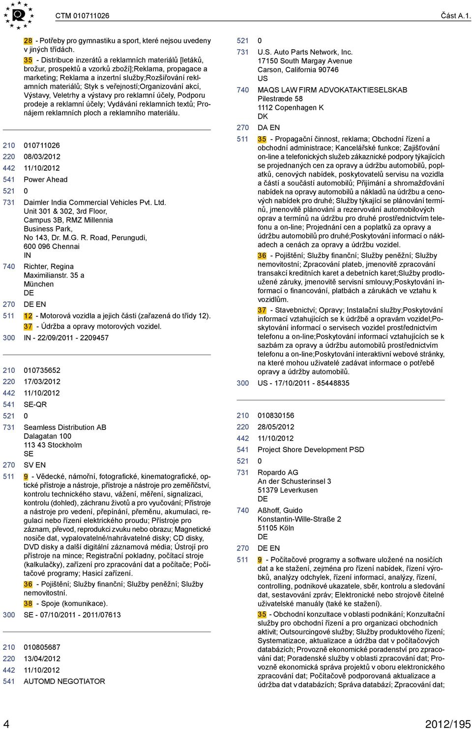 veřejností;organizování akcí, Výstavy, Veletrhy a výstavy pro reklamní účely, Podporu prodeje a reklamní účely; Vydávání reklamních textů; Pronájem reklamních ploch a reklamního materiálu.