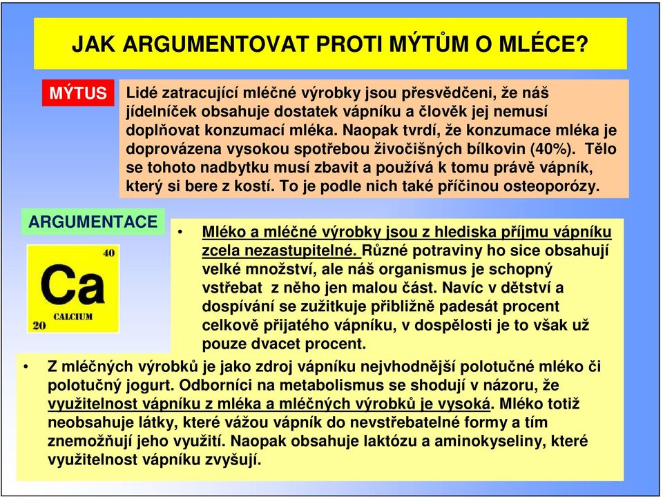 To je podle nich také píinou osteoporózy. Mléko a mléné výrobky jsou z hlediska píjmu vápníku zcela nezastupitelné.