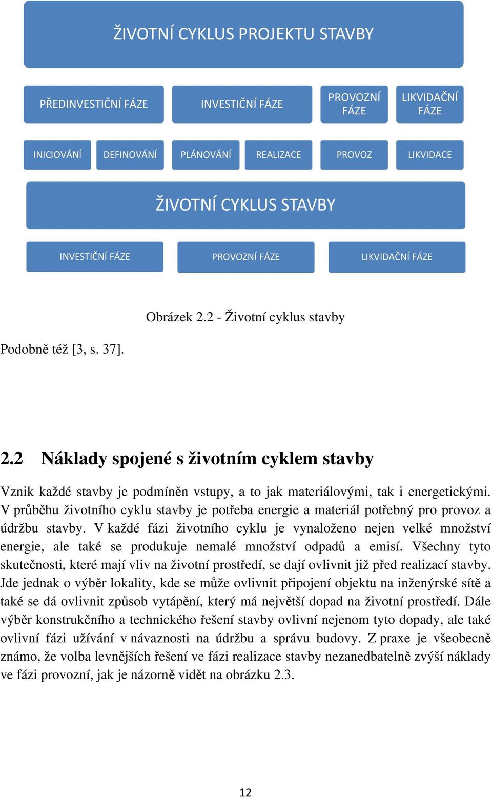 2 Náklady spojené s životním cyklem stavby Vznik každé stavby je podmínn vstupy, a to jak materiálovými, tak i energetickými.